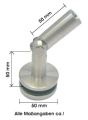 Glaspunkthalter 50 mm f�r Vordachsysteme, mit M10, V2A